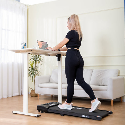 NNEDSZ 1.5 HP Electric Walking Pad Treadmill with Remote Control and Display Screen-1